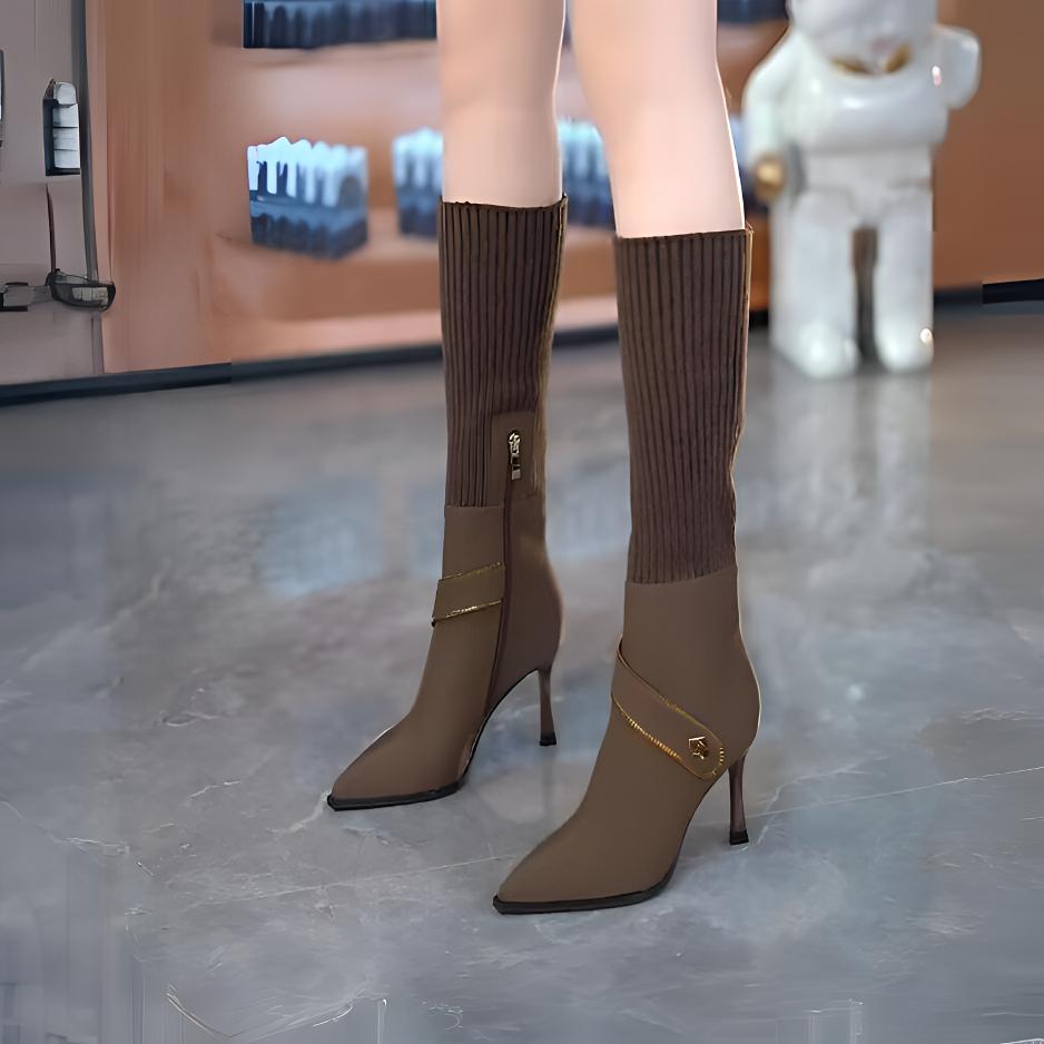 杨幂同款增高的长筒靴瘦瘦靴冬季秋季女靴显瘦气质112