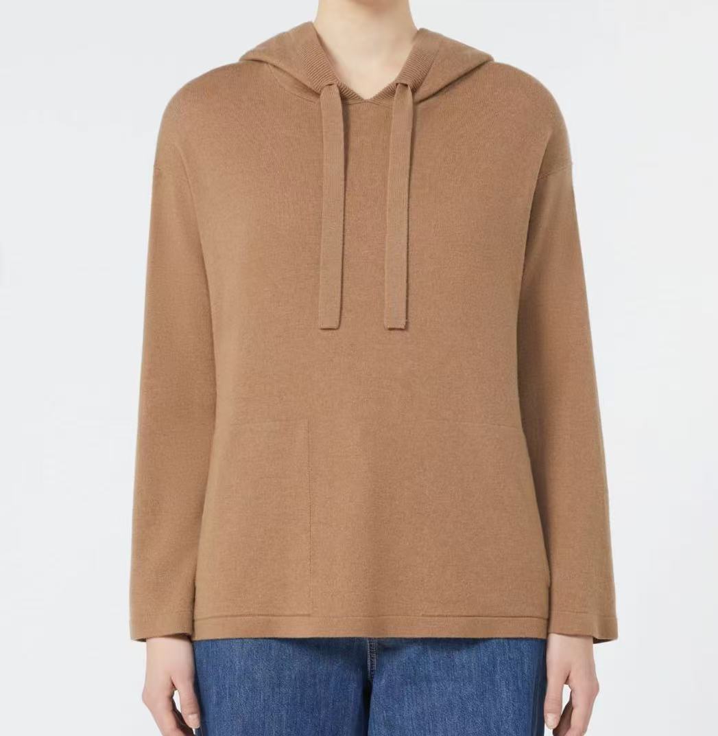 未使用 MaxMara 25秋冬新款女士连帽针织卫衣eroico 