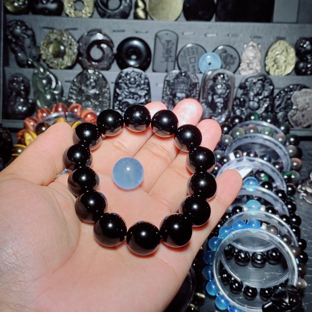 黑曜岩未镶嵌手链◾️****