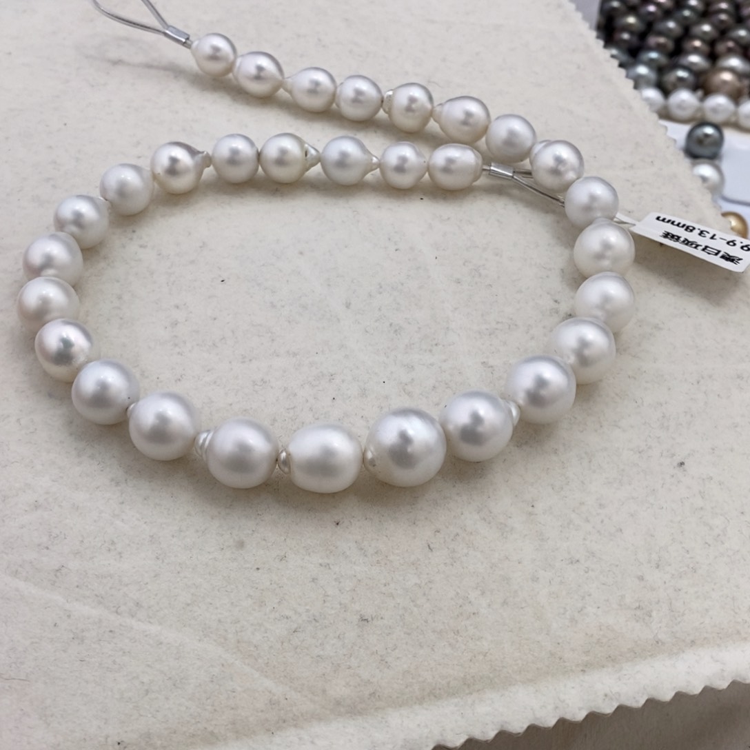 颈饰未镶嵌海水珍珠澳白巴洛克项链10-13.8mm