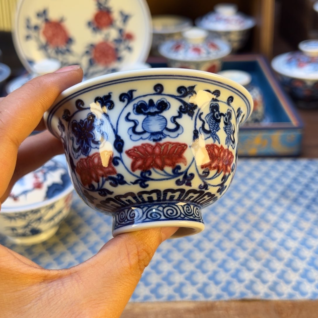 盖碗微瑕景德镇茶器百宝箱