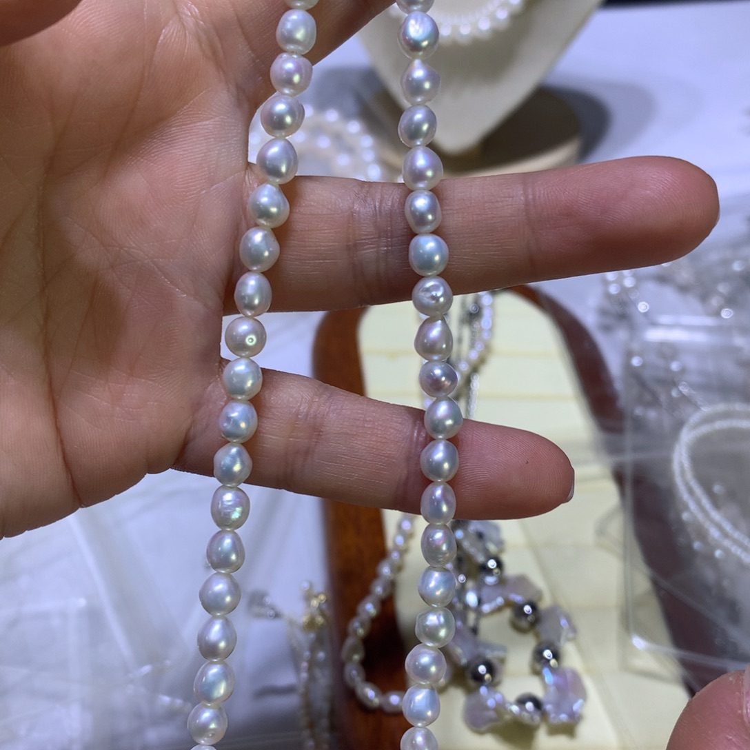 银S925镶嵌淡水珍珠颈饰