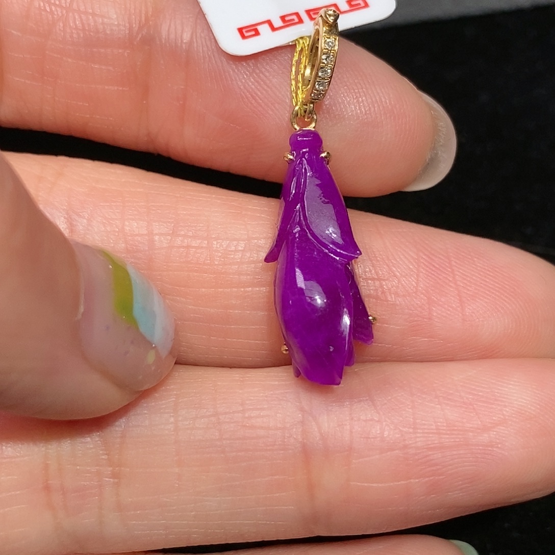 苏纪石（舒俱来）18K金镶嵌吊坠(不含链)