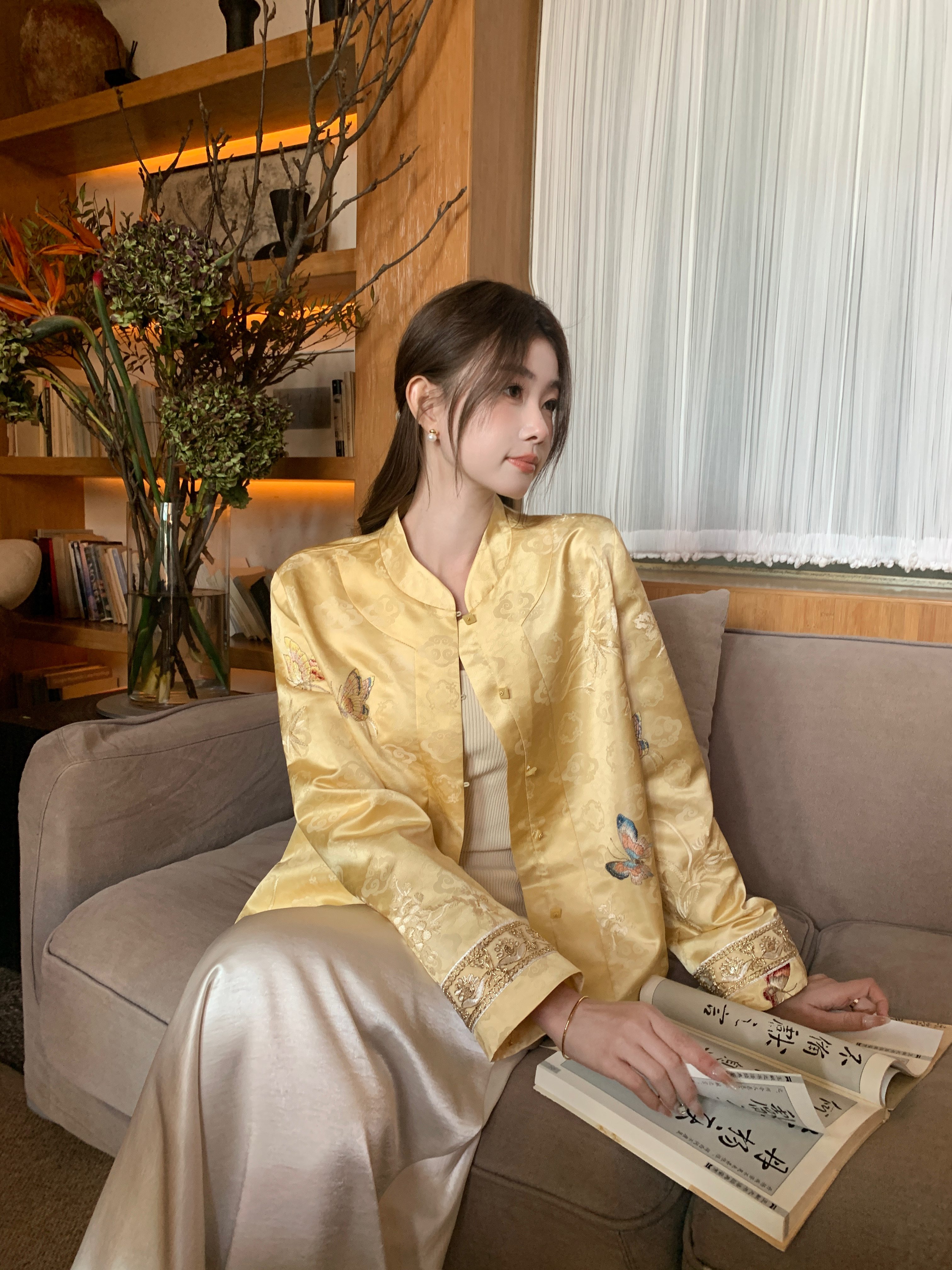 EIA一尧新中式国风【国色芳华】贵气知性老钱刺绣外套优雅气质轻奢