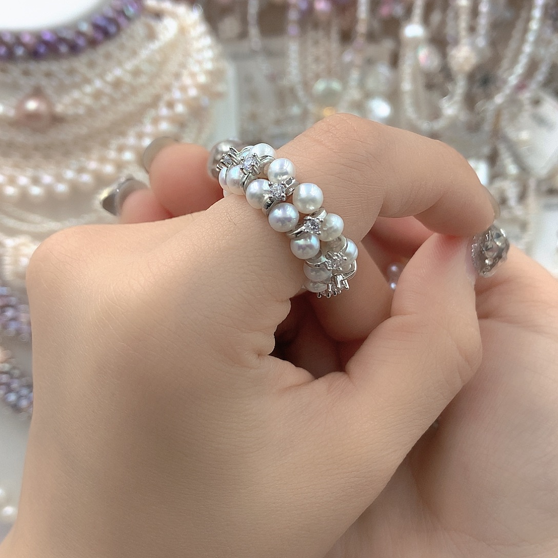 耳饰淡水珍珠银S925镶嵌