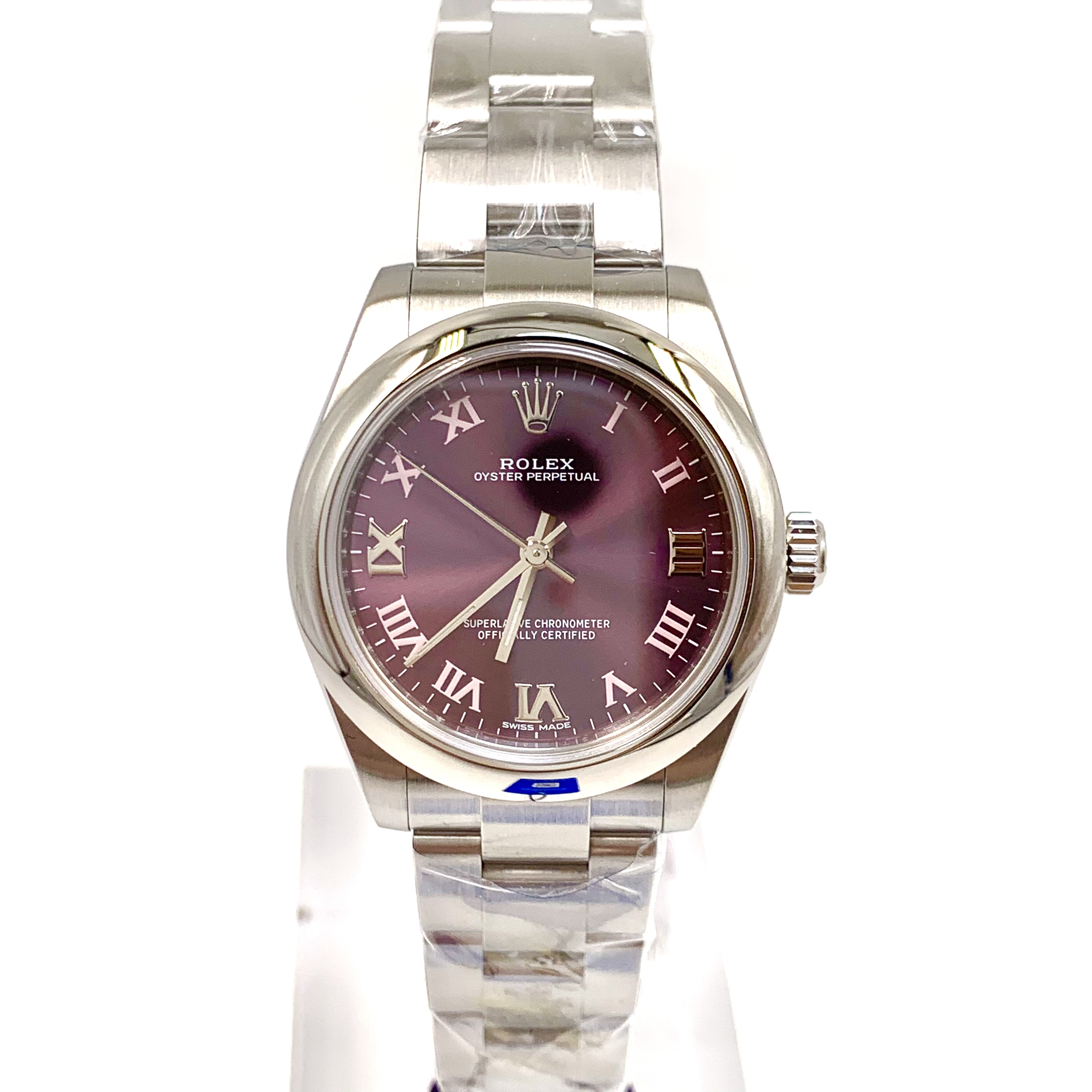 99新 Rolex/劳力士 蚝式恒动/紫色盘/自动机械/表径31mm/女表