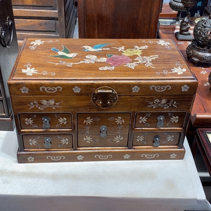 菩***心木五抽翻盖箱木木木木木