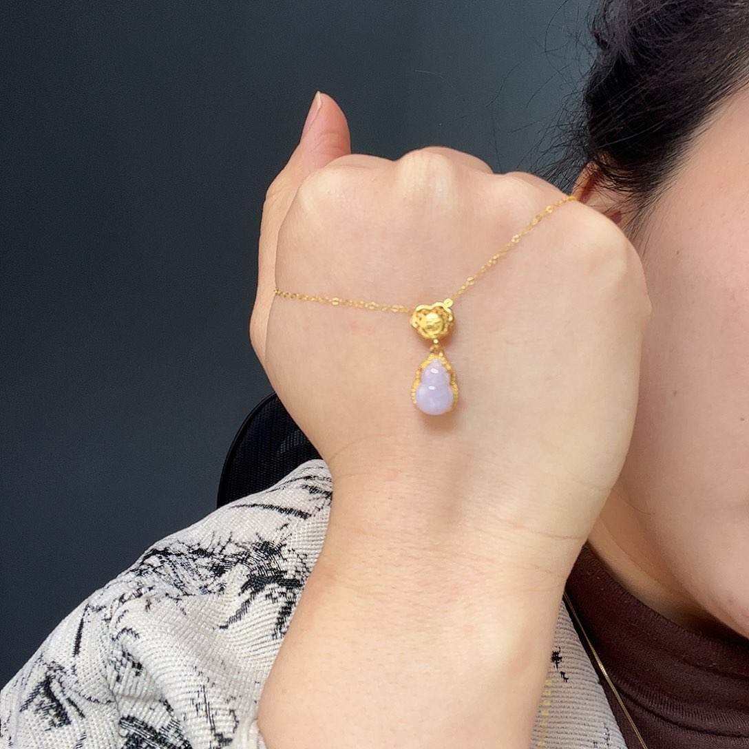 翡翠银S925镶嵌耳饰天然翡翠项链