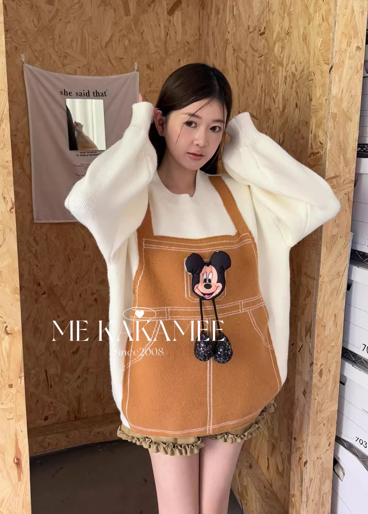 【钱呼呼】2025秋冬新款韩系可爱重工拼色厚实毛衣 女