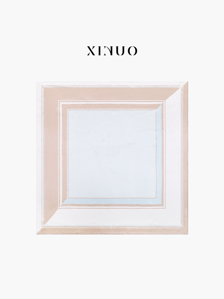 XINUO 格韵 复古简约 100%桑蚕丝大方巾 防晒真丝丝巾系脖送礼物