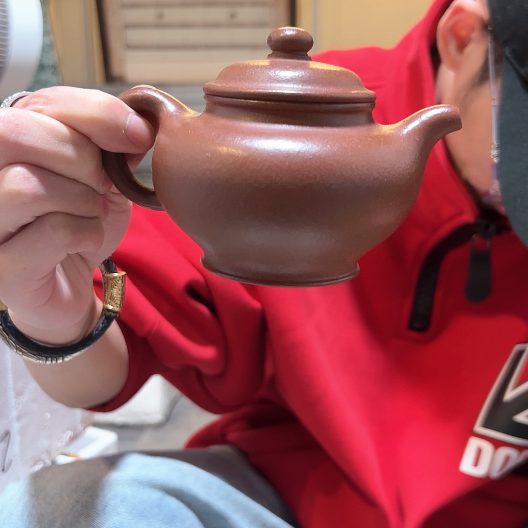 紫砂茶壶老紫泥掇只嘴瑕