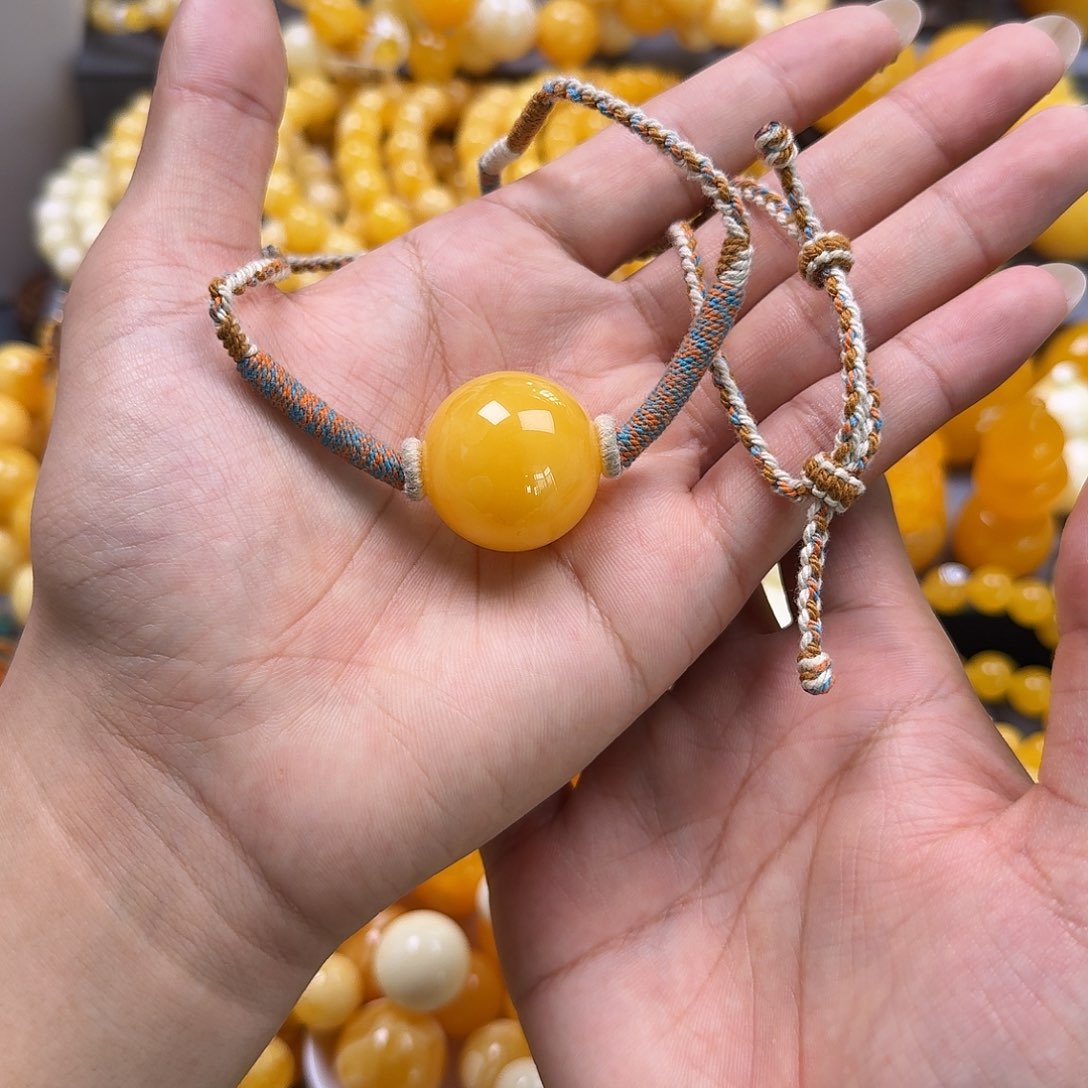 未镶嵌琥珀珠宝奇石锁骨26mm