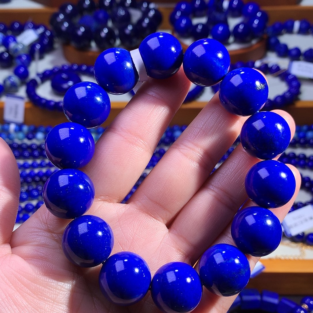 青金石未镶嵌手串16m收藏级克莱因蓝8590