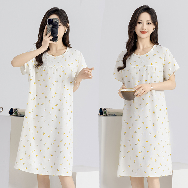 2025新款睡裙夏季薄款家居服宽松大码可外穿睡衣女甜美睡衣裙子