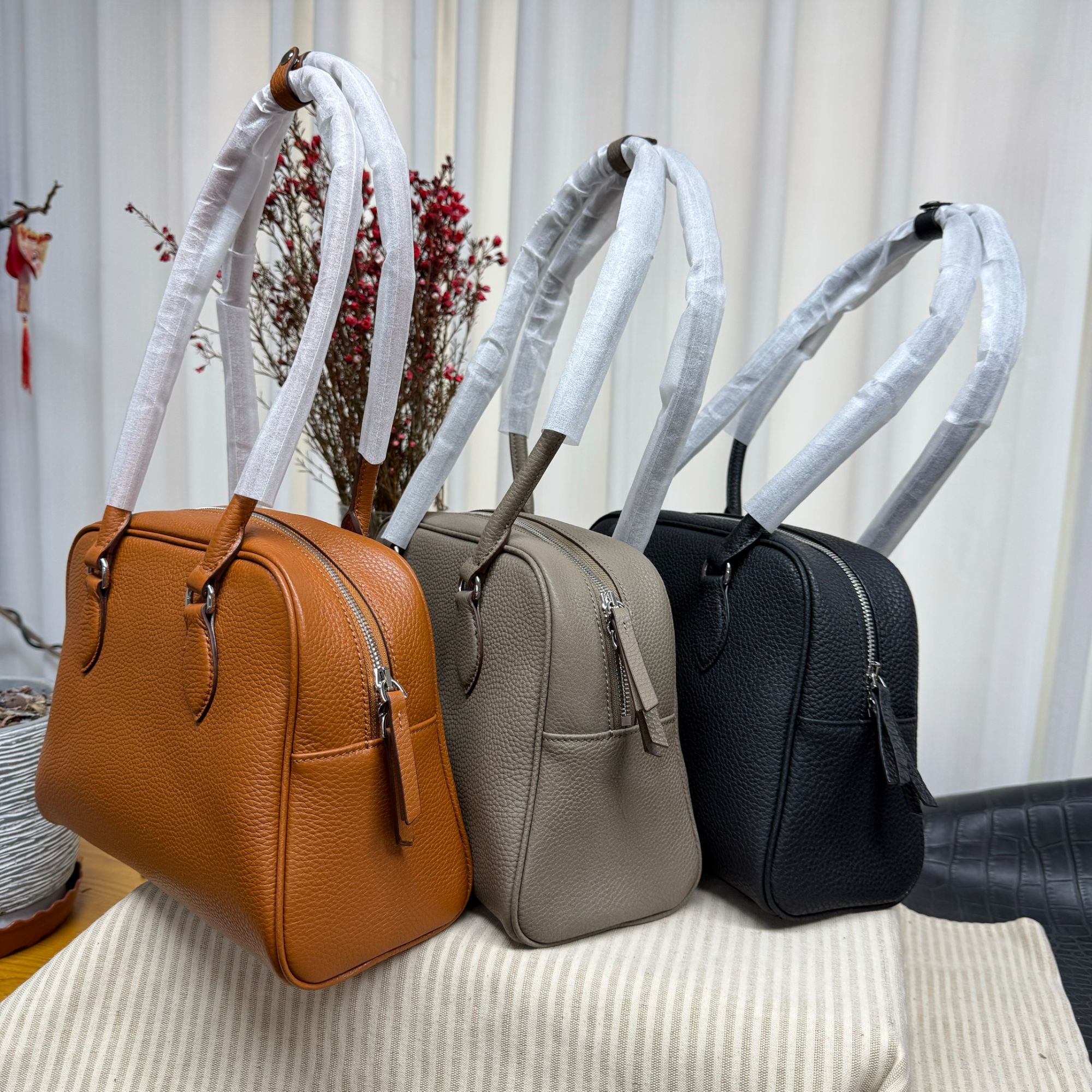 【溯源者-新款保龄球】百搭轻奢复古波士顿手提斜跨女包SYZ10115