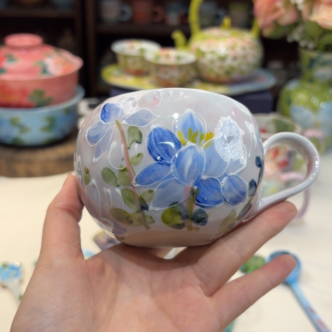 景德镇手绘高温釉下彩陶瓷茶具