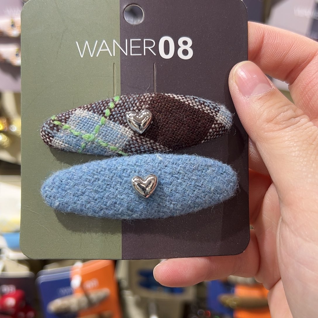 布艺非金属爱心拜拜夹