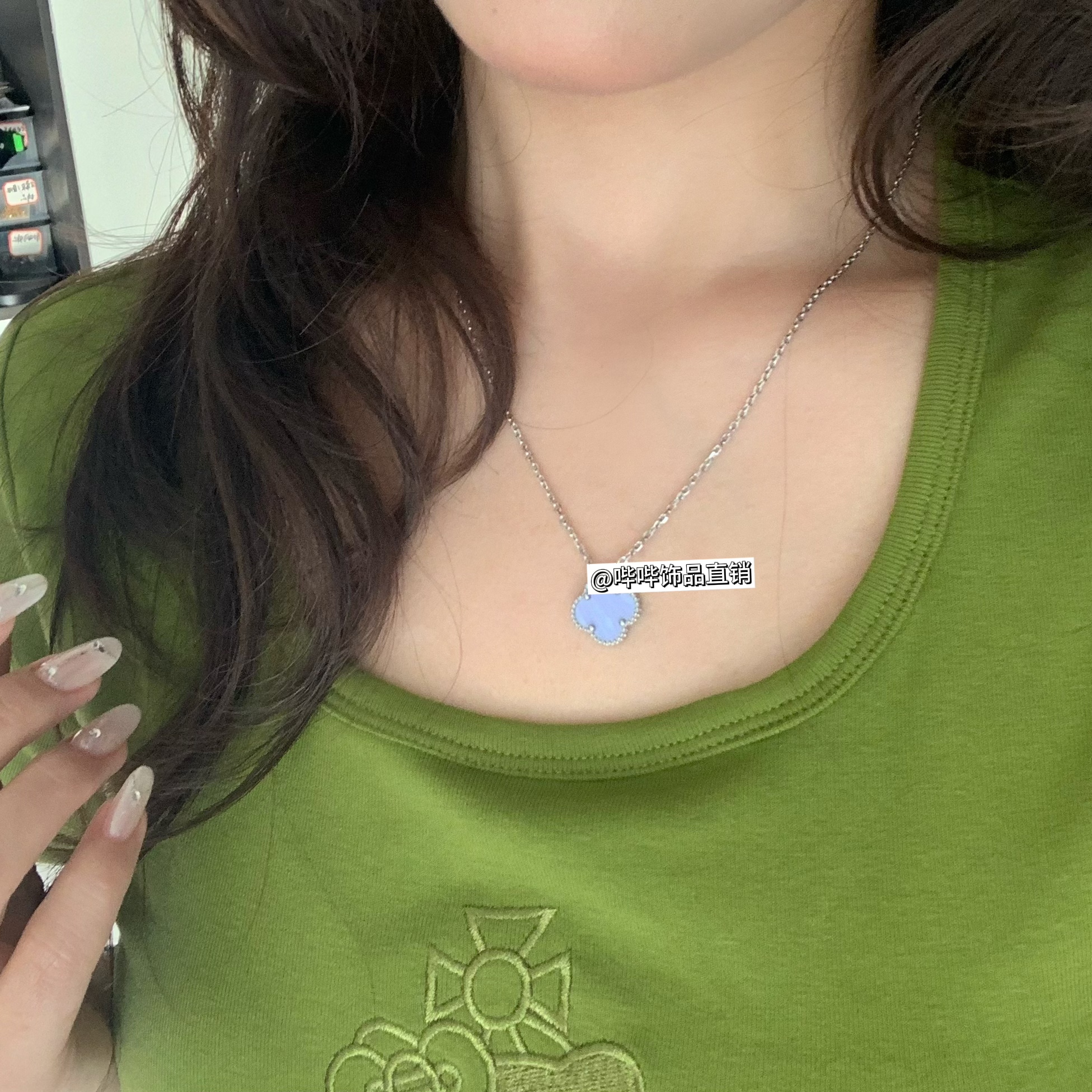 钛钢项链 BIBI【蓝紫单花】项链G047