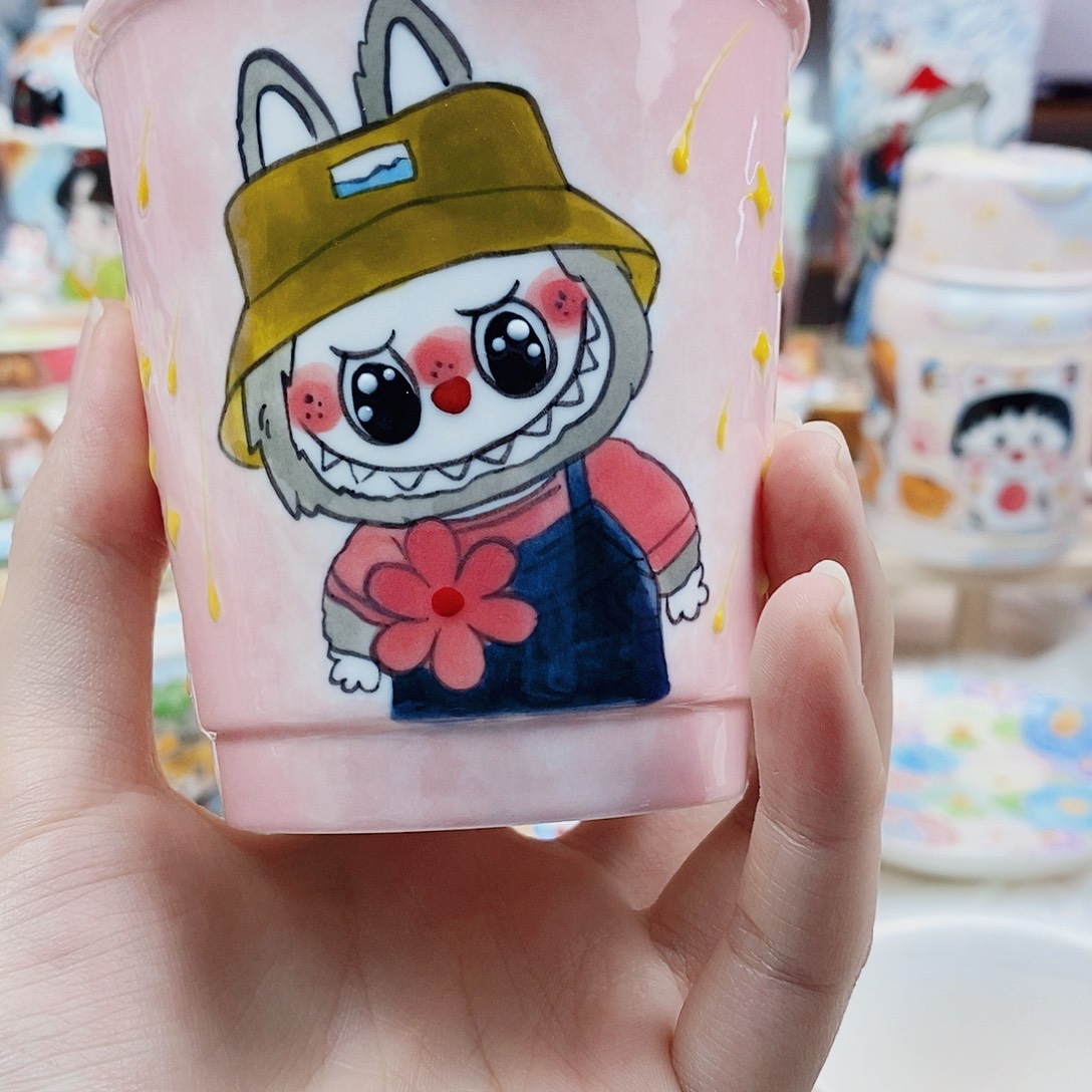 瓷片董董文创手绘陶瓷