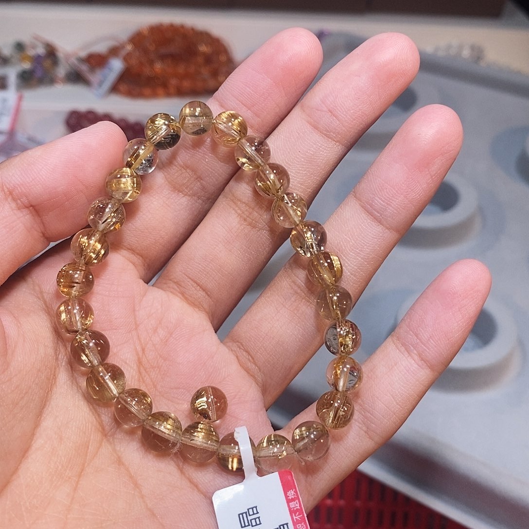 ****橙发晶手链未镶嵌钛晶7mm