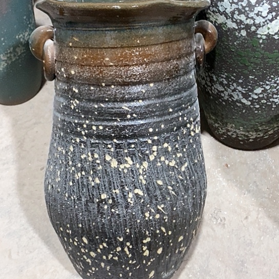 紫砂花盆口20高36复古色耳环