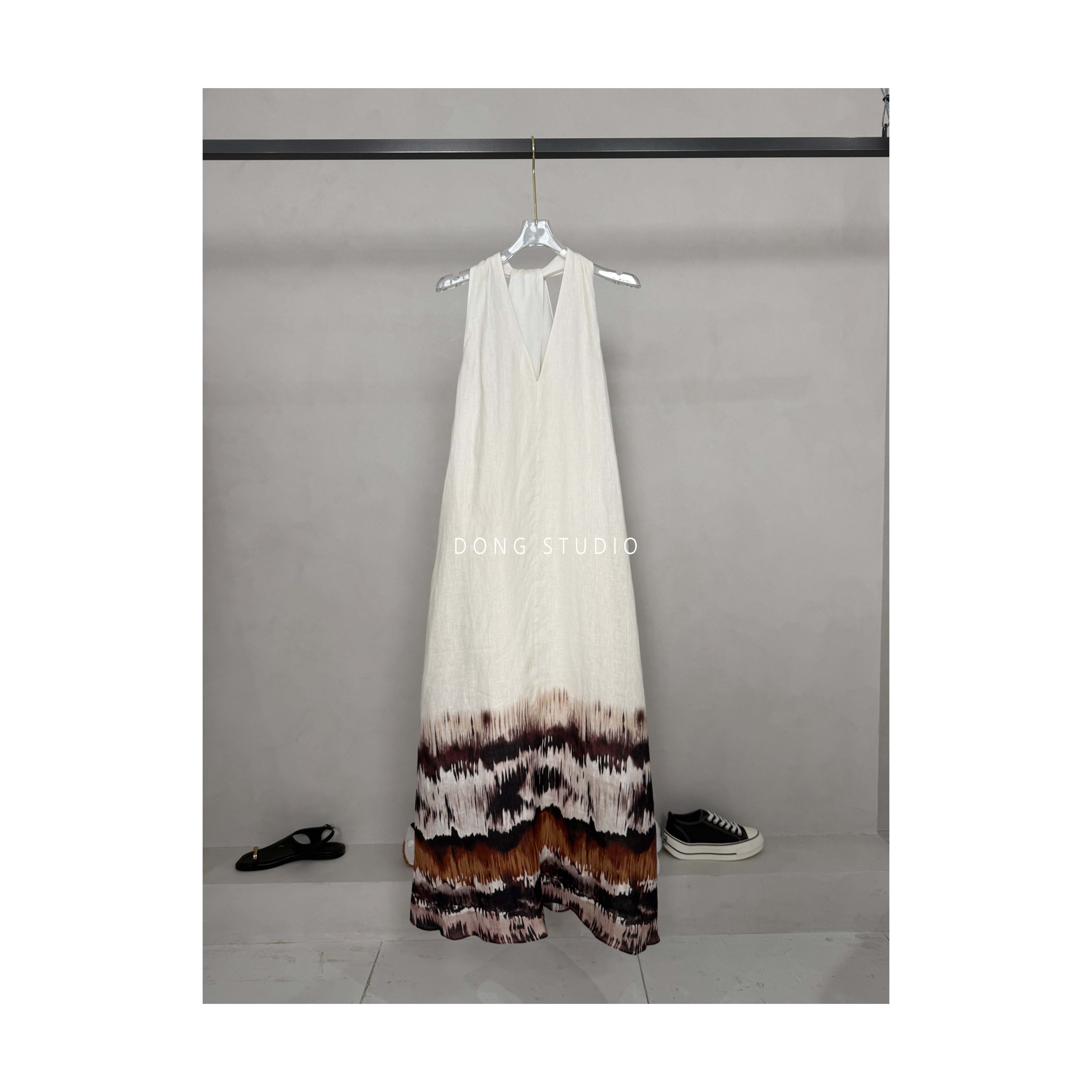 A字高级定制亚麻连衣裙I6364