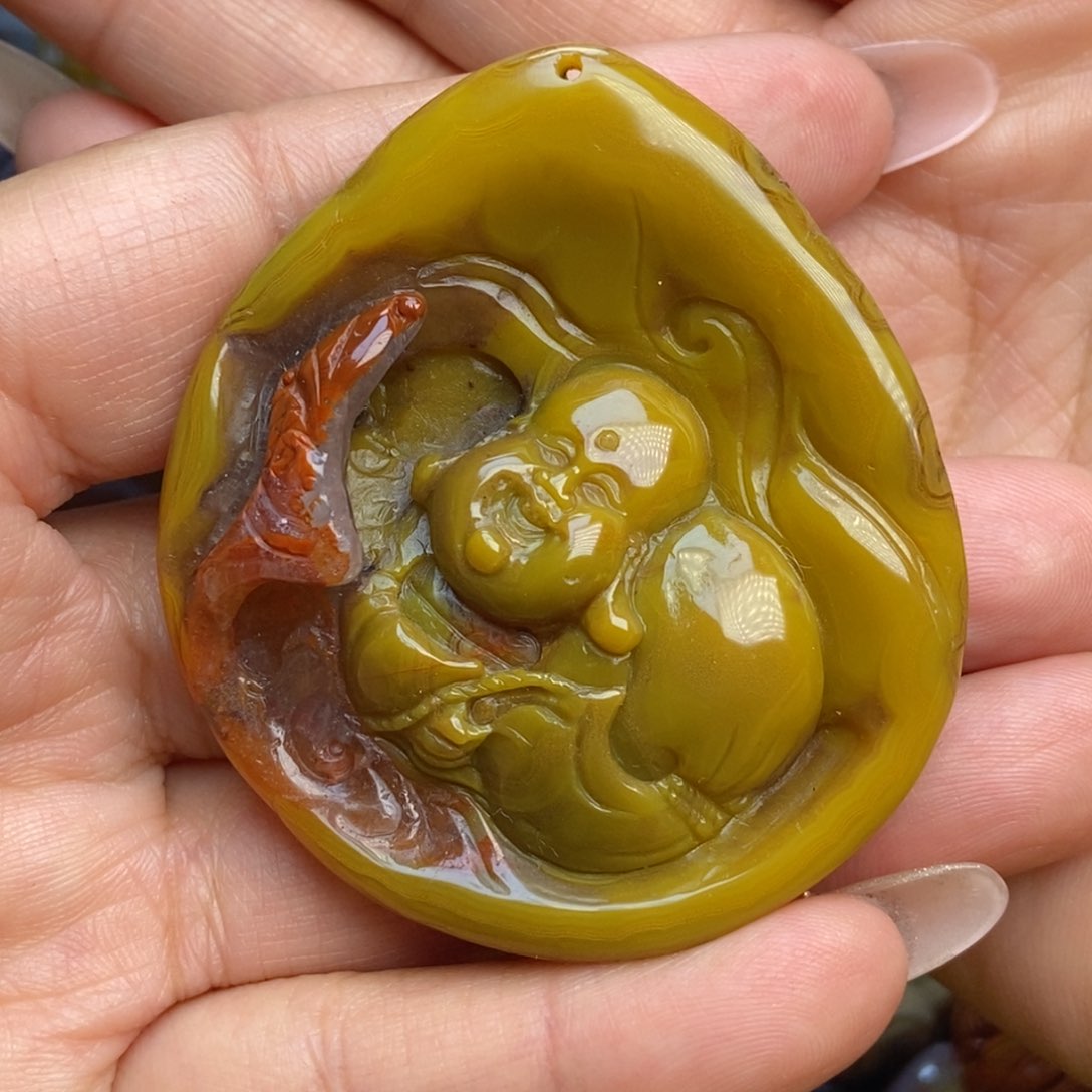 玛瑙/玉髓颈饰未镶嵌战国红