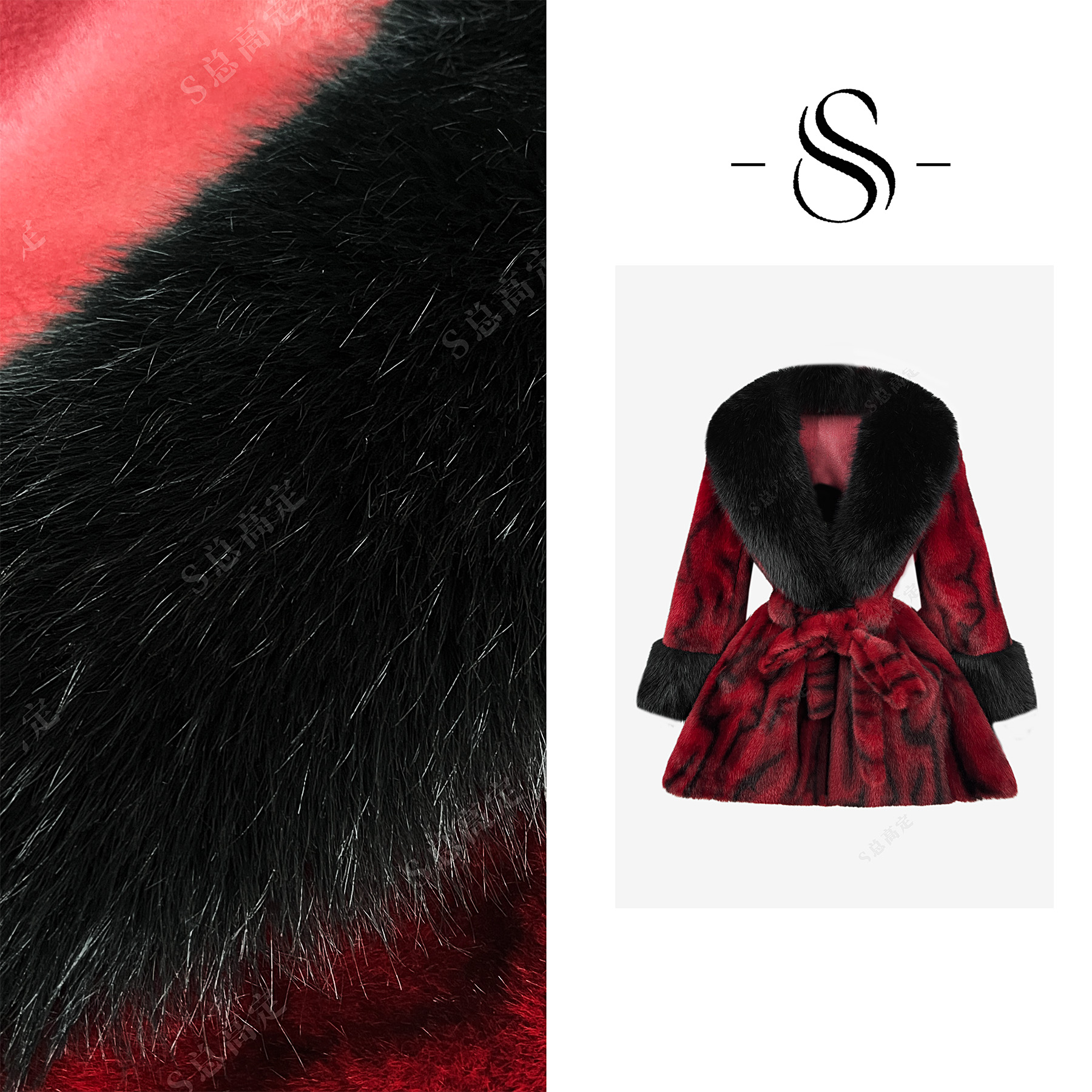 【莎总专属】冬季新款高奢重工时尚原创设计气质保暖外套D0409