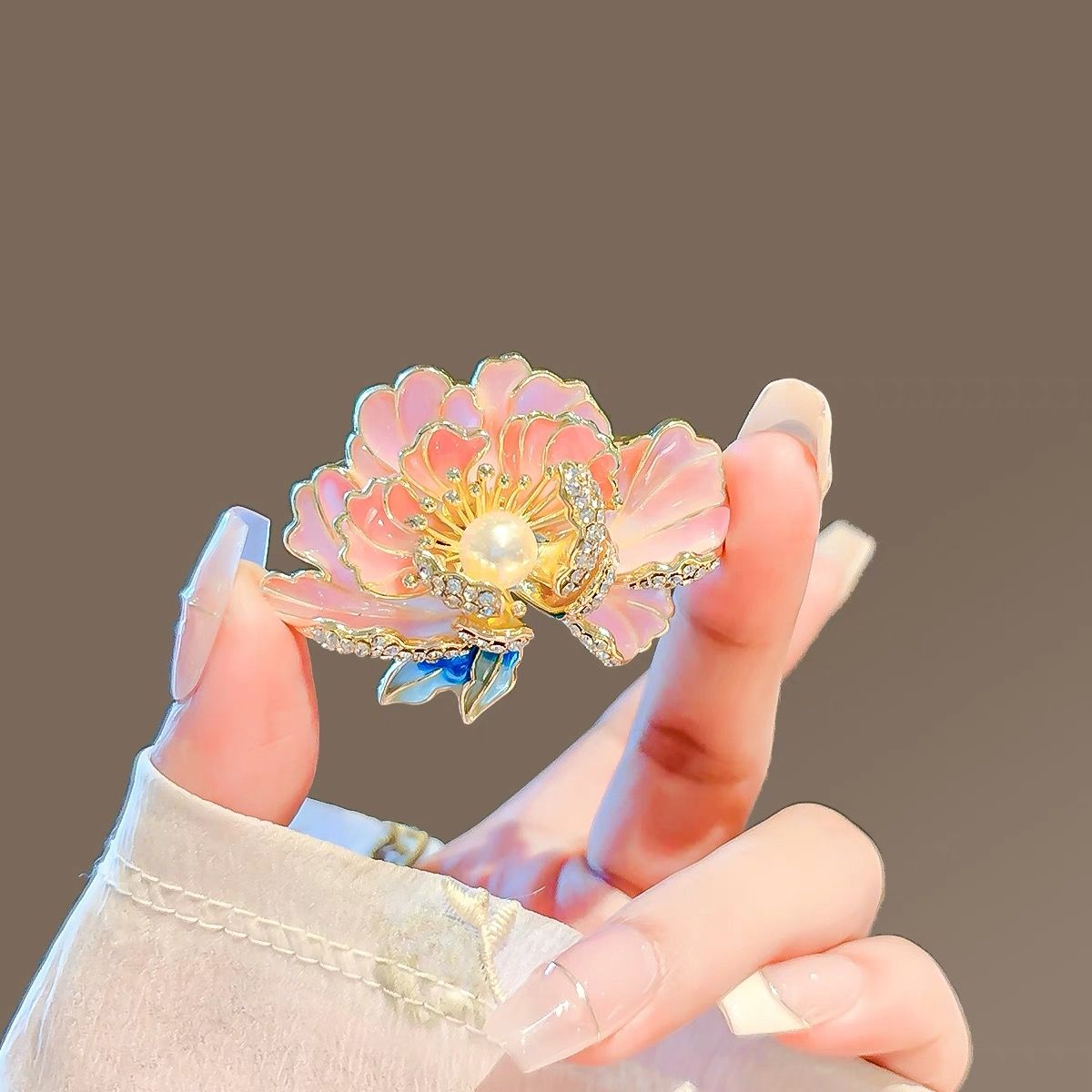 古典国风牡丹花胸针ZD0253