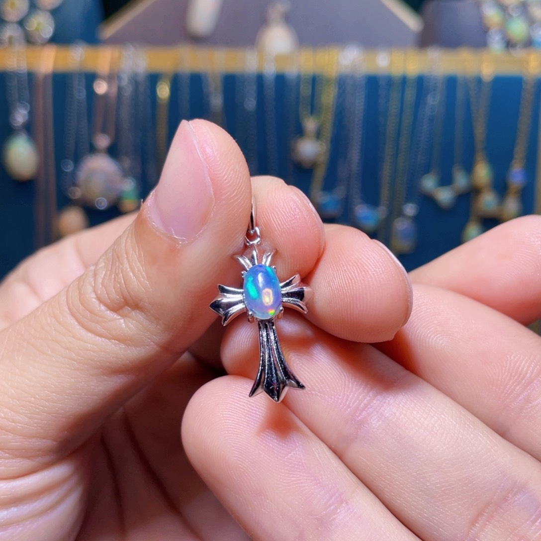 欧泊吊坠）银S925镶嵌