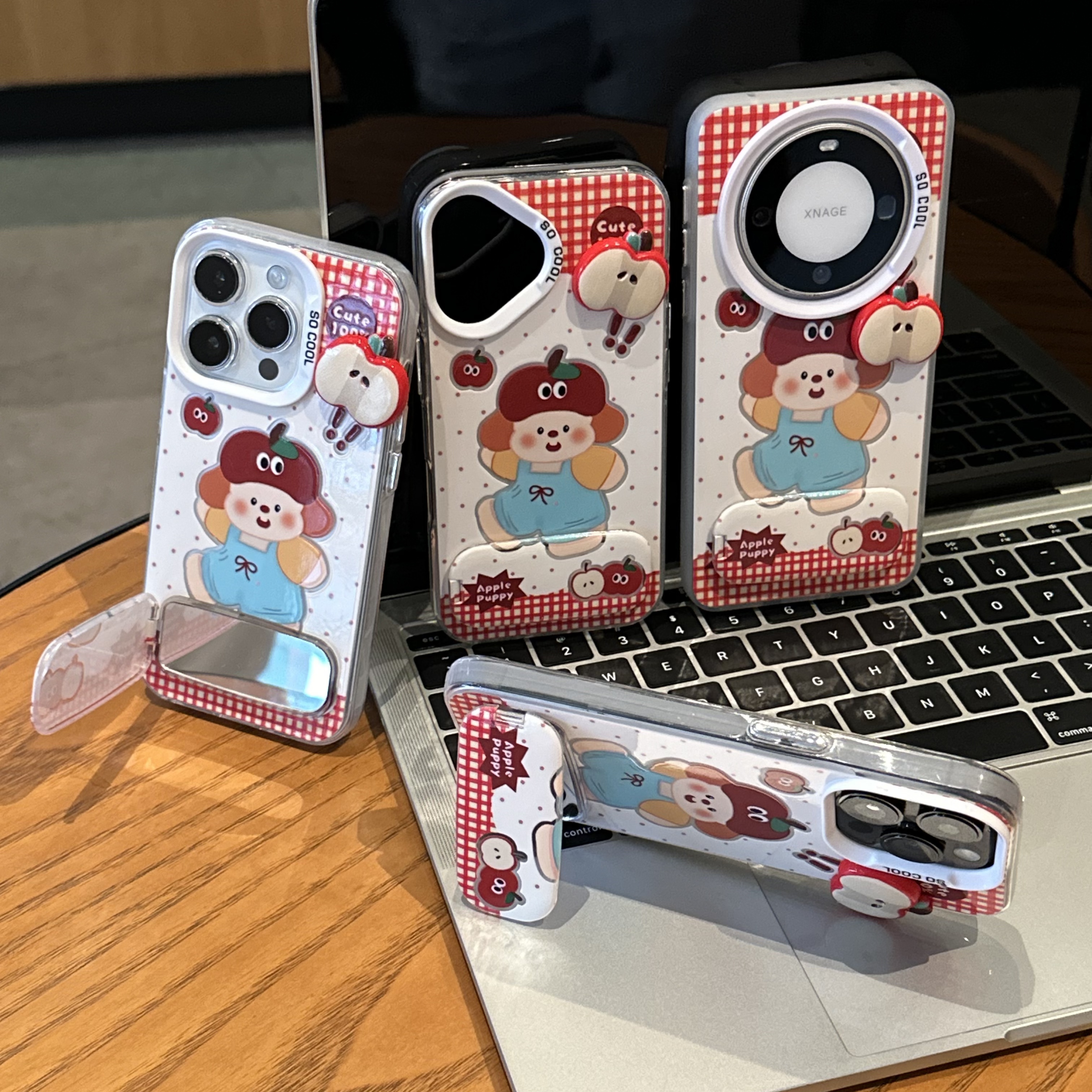 欧克里里苹果帽小狗支架适用苹果17promax手机壳华为oppo小米vivo