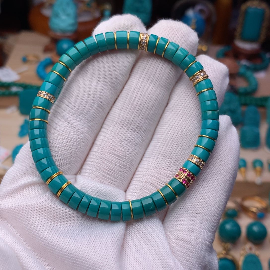 绿松石珠宝奇石未镶嵌6mm