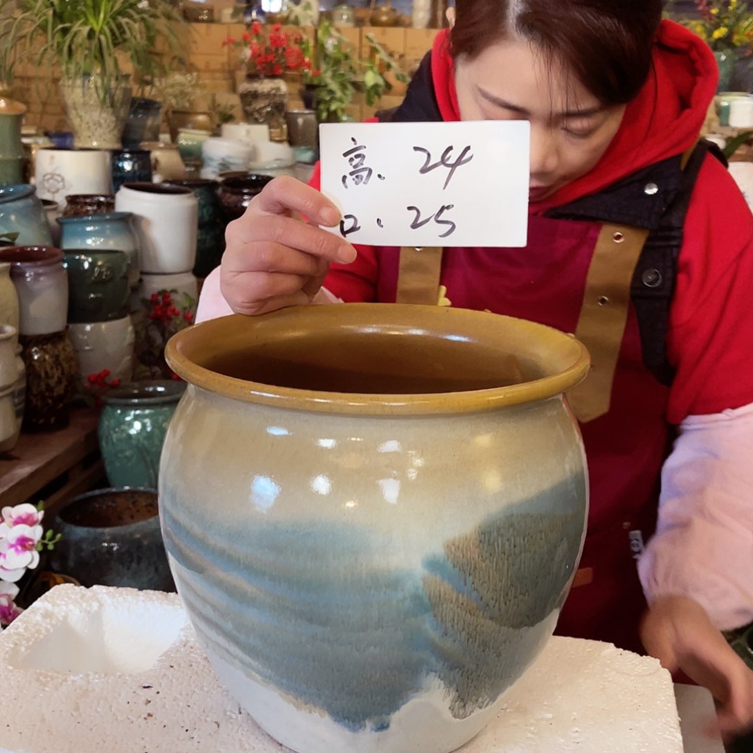 紫砂花盆高度24口径25