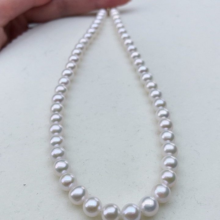 淡水珍珠颈饰银S925镶嵌卡7极光炫彩高品