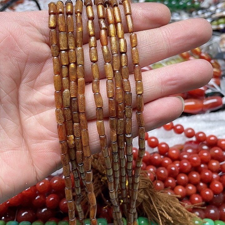 玛瑙/玉髓珠宝半成品未镶嵌一条3.6x8mm金柳