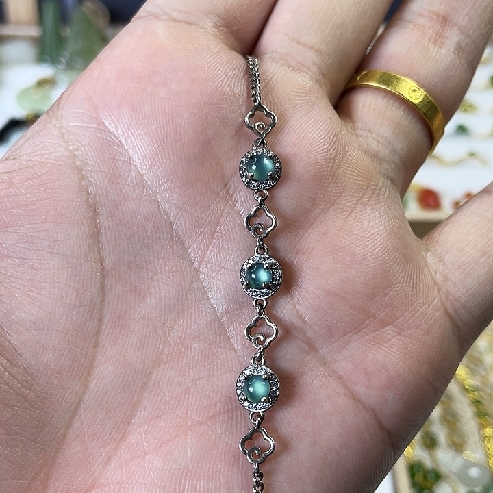 和田玉（碧玉）颈饰银S925镶嵌