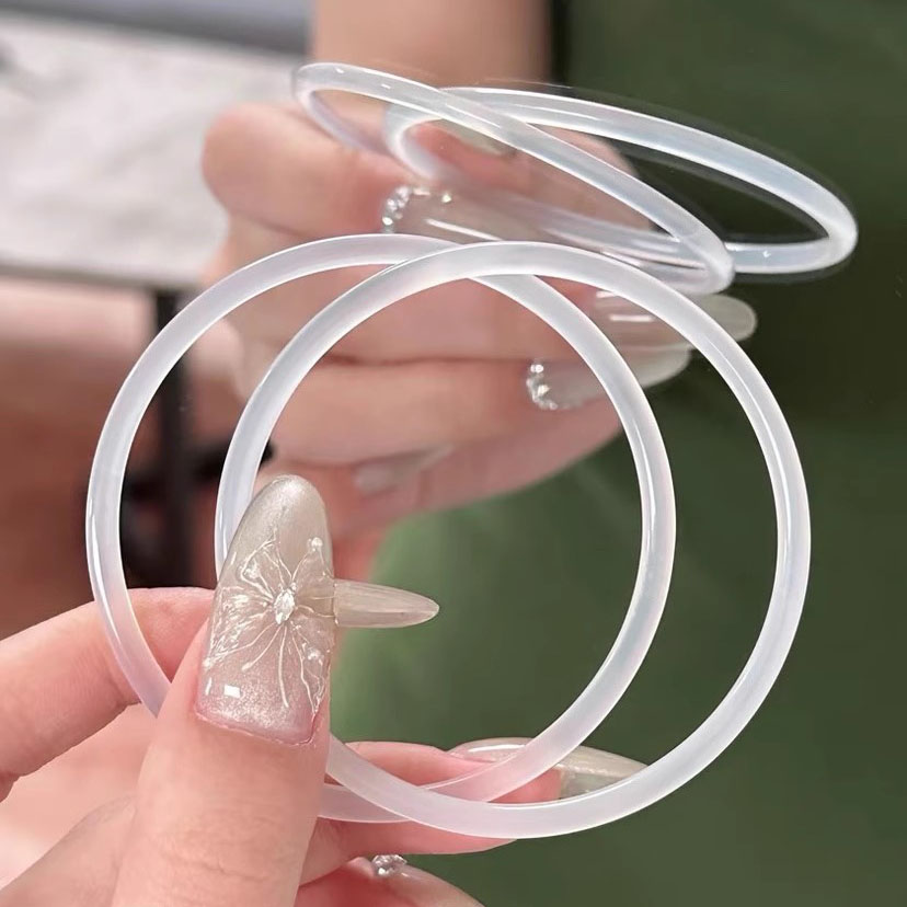 非金属玻璃手镯 一步一响叮当镯饰品冰透百搭中式闺蜜女琉璃配饰