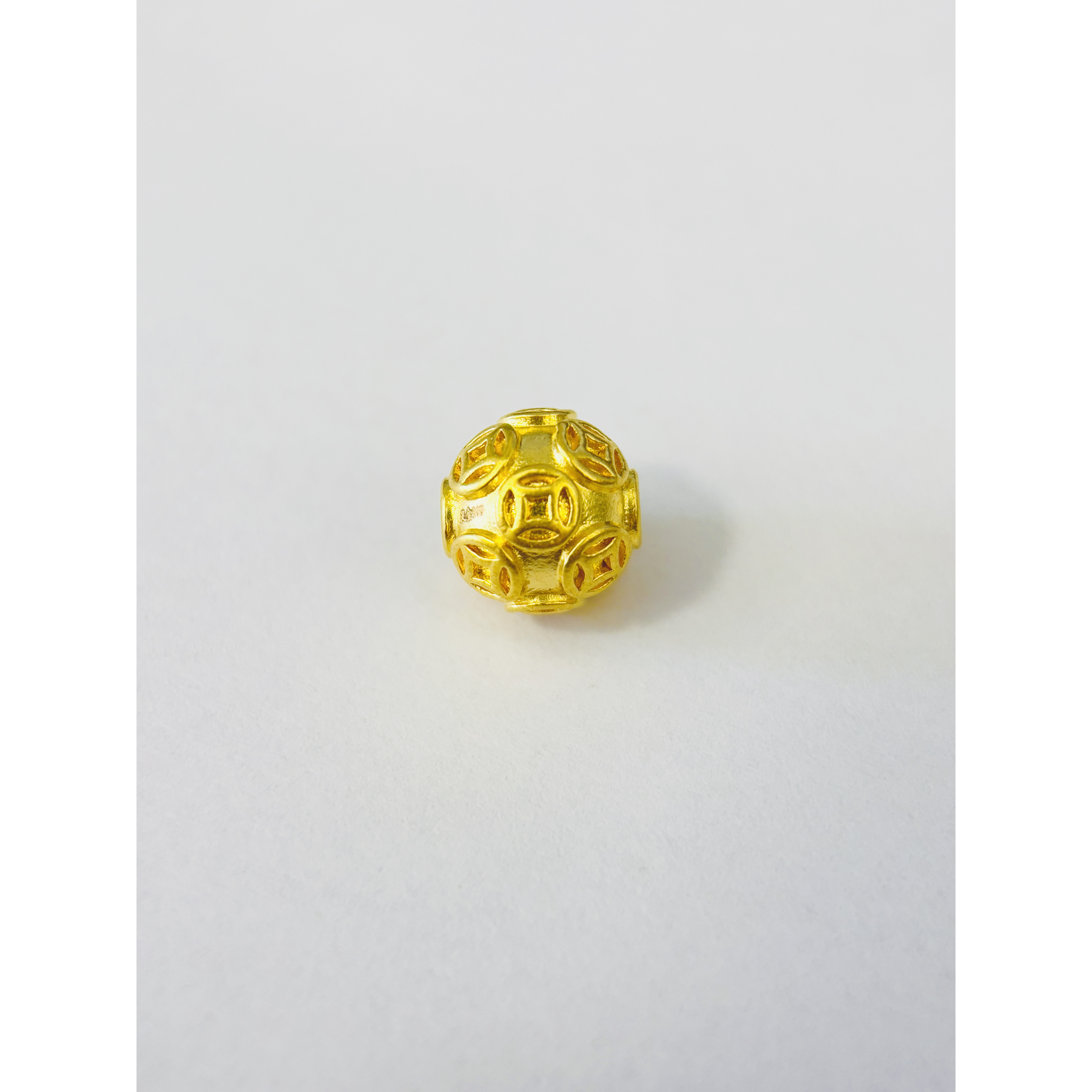 水贝黄金足金999钱币珠11mm首饰配件DP1236