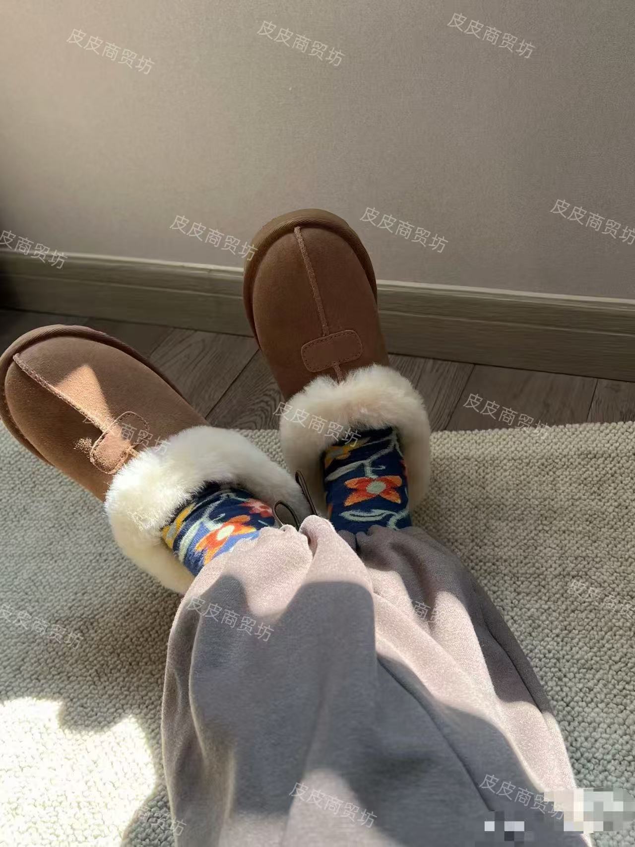 【塔次特】3cm-子义同款-雪地靴百搭皮毛一体加绒保暖鞋冬季时尚