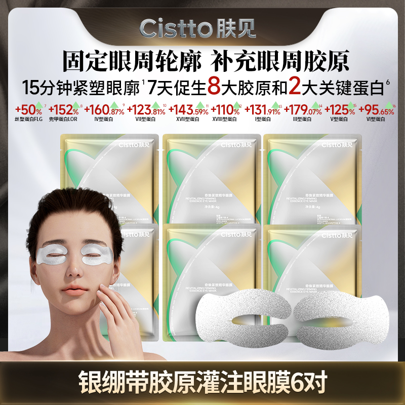 Cistto肤见奇焕紧致精华眼膜 银绷带胶原灌注眼膜 保湿抗皱紧致