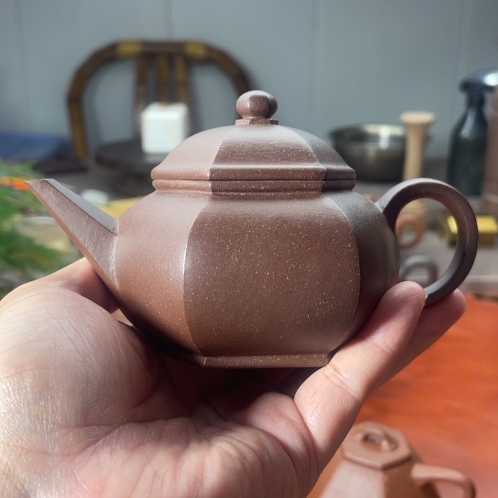 茶壶紫砂六方水平，底槽清