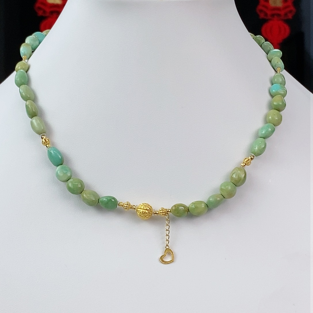 绿松石珠宝奇石18K金镶嵌