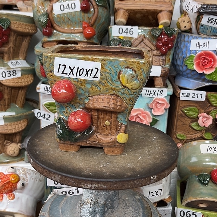 紫砂花盆粗陶材质多肉花盆