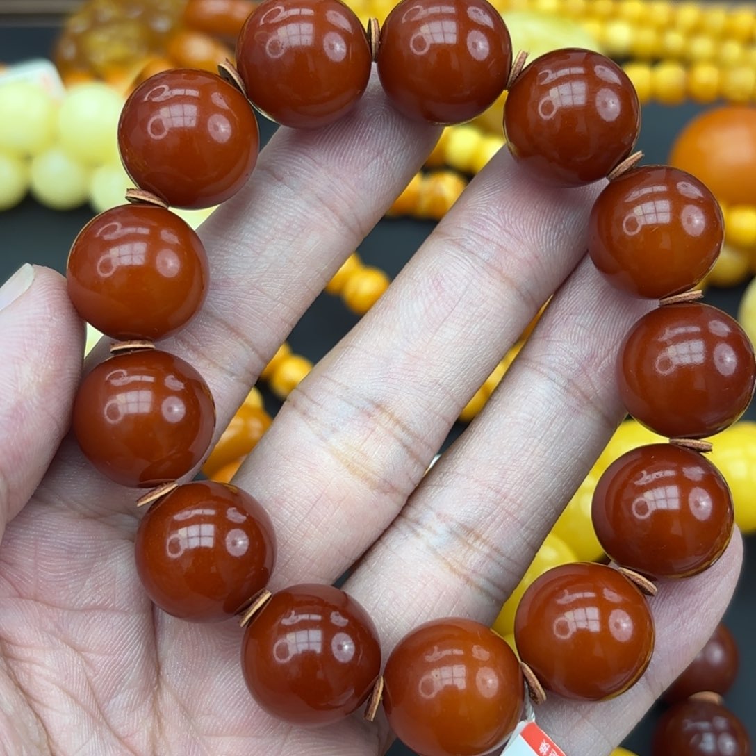 琥珀未镶嵌手链蜜蜡