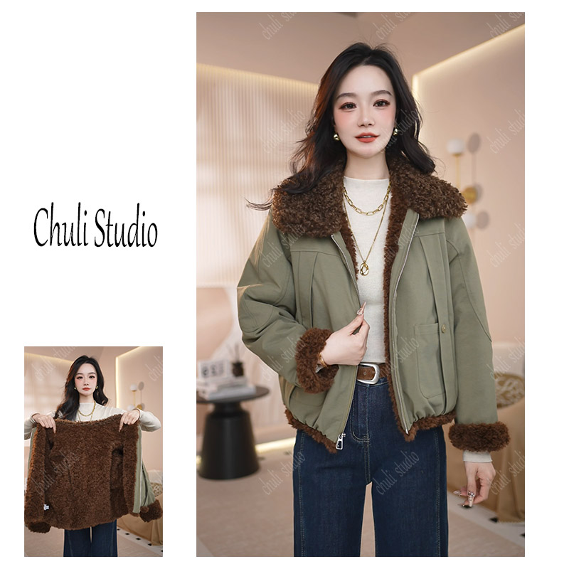 【ChuLi】专柜品质加厚派克服冬季2025新品时尚毛毛大翻领外套