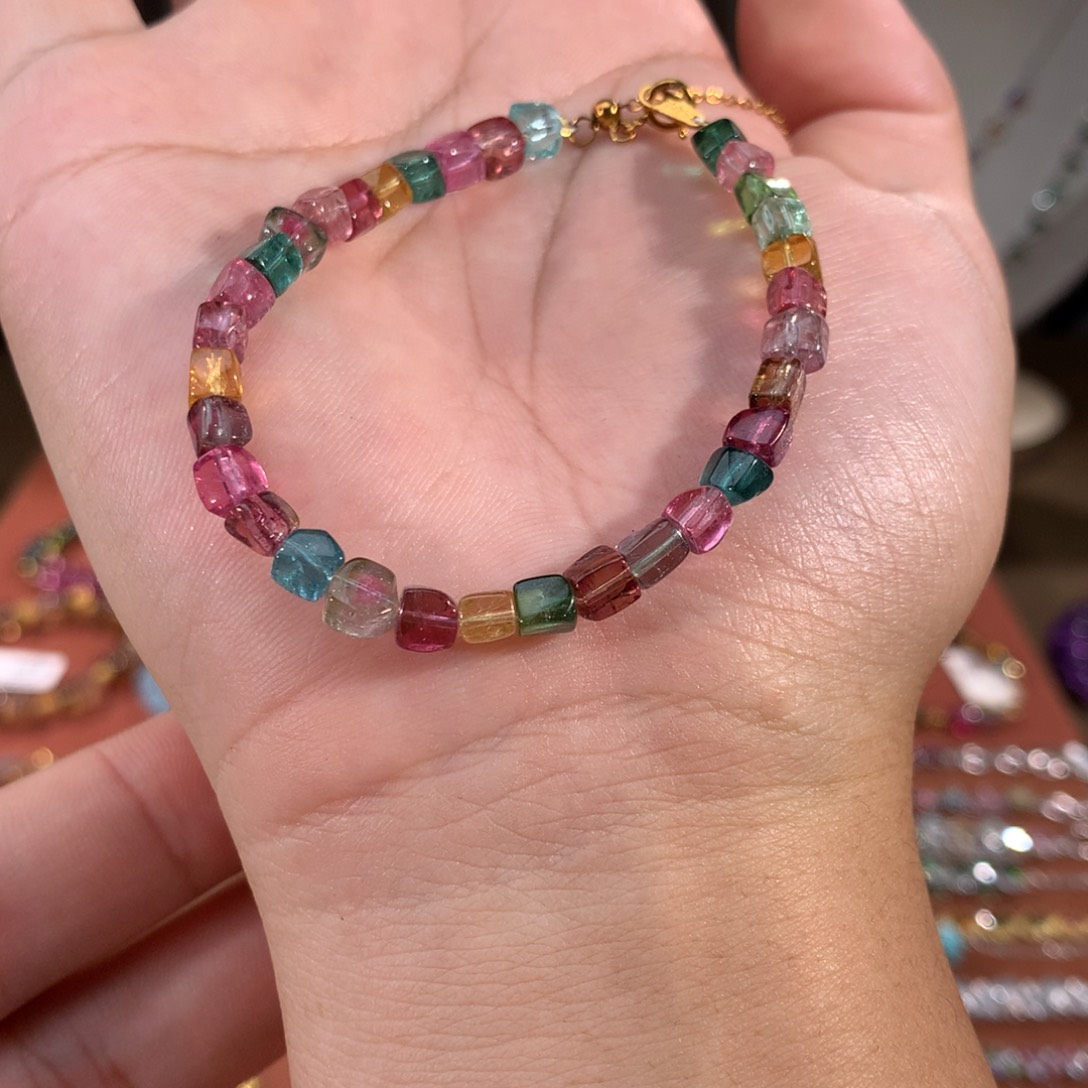 未镶嵌手链碧玺碧玺方糖手链