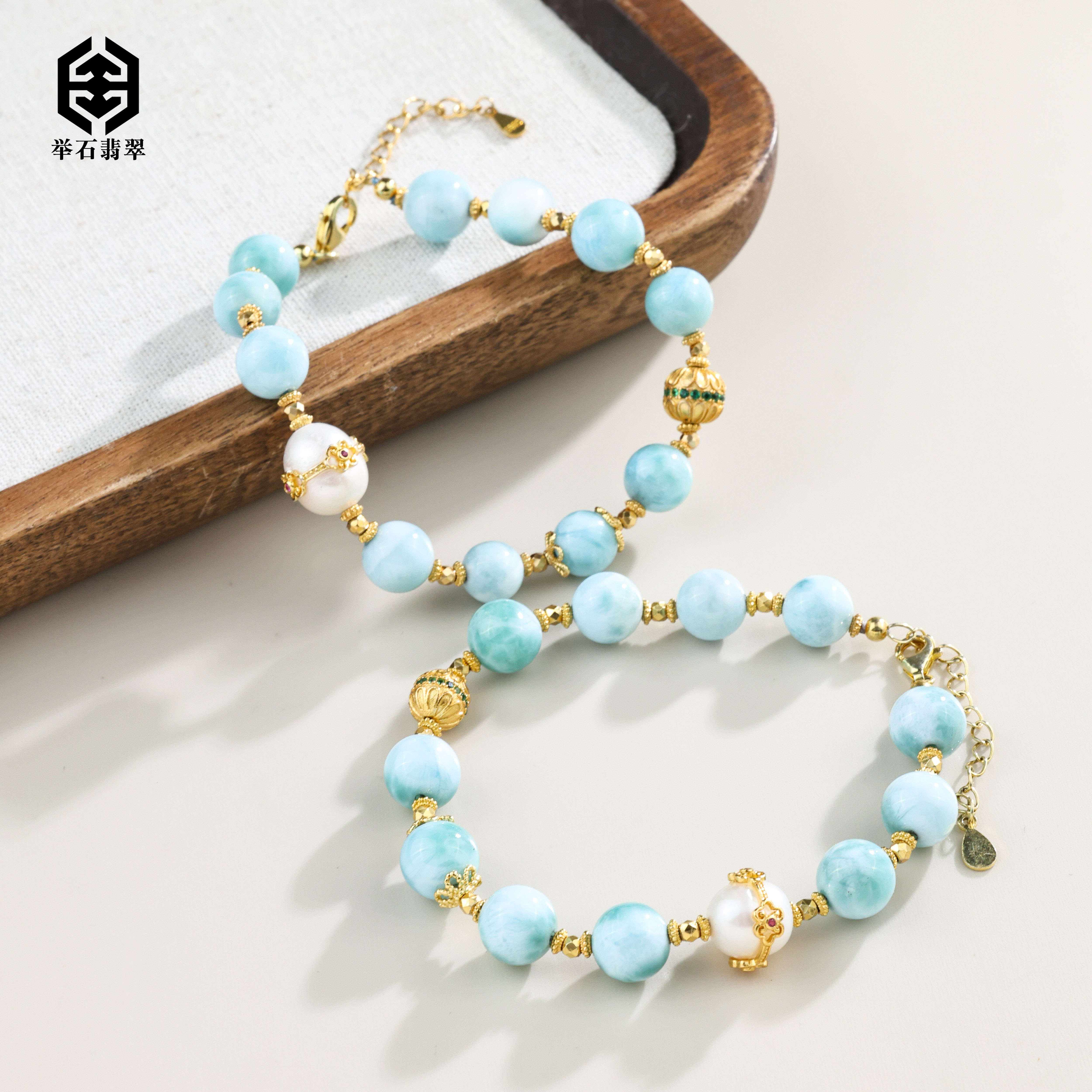 【举石严选】H1224-0127-645海纹石手链（一件/多样性发/约8mm）I