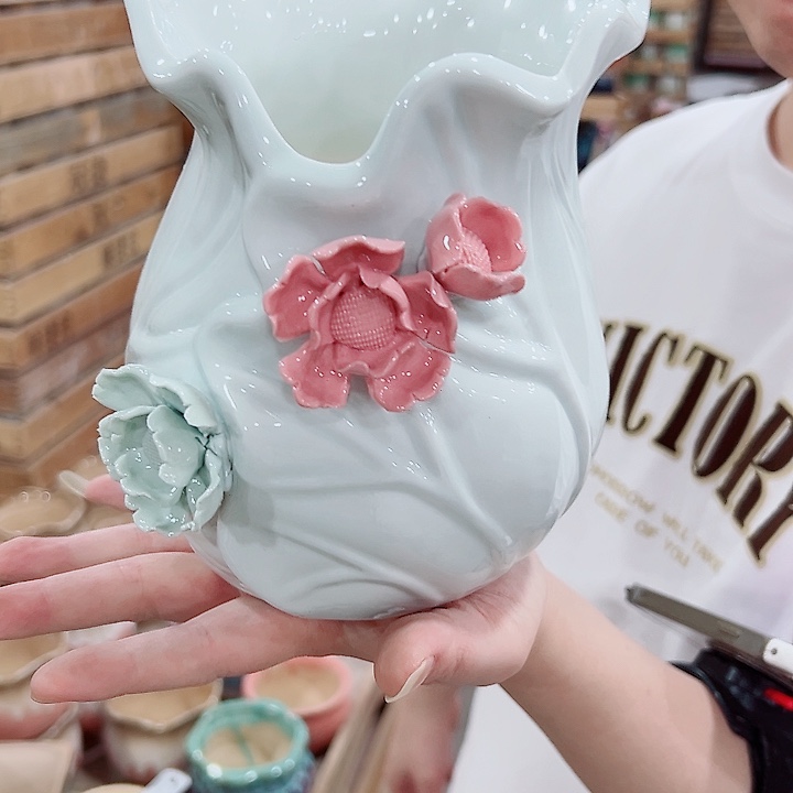 有孔.凑满10元发货多肉陶瓷花盆！