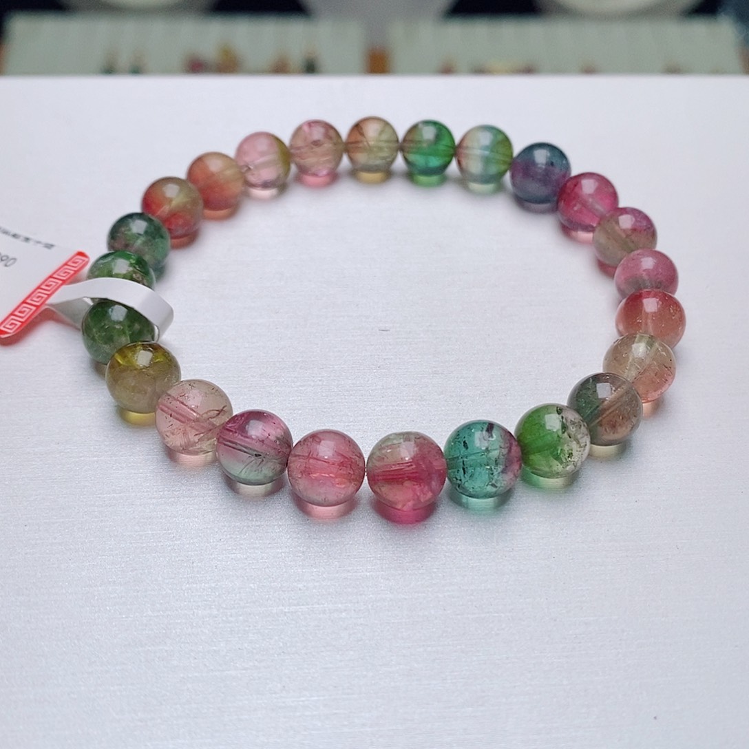 碧玺手链未镶嵌碧玺西瓜手链