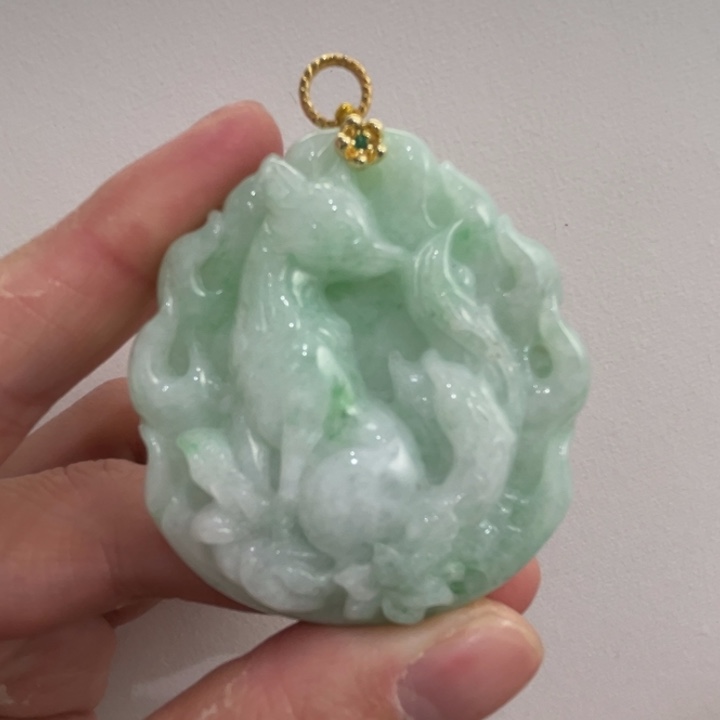 翡翠未镶嵌吊坠(赠链)代编织